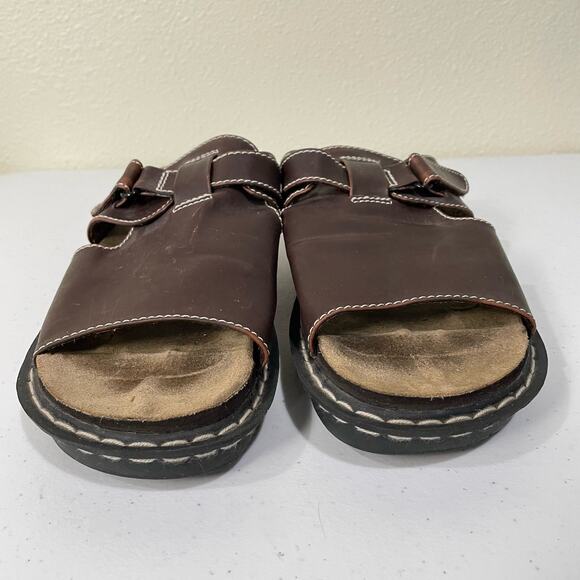 Vintage 90s Y2k Brown Platform Slide Chunky Sandal Hippie Fairy Grunge Womens 10 - Picture 4 of 8